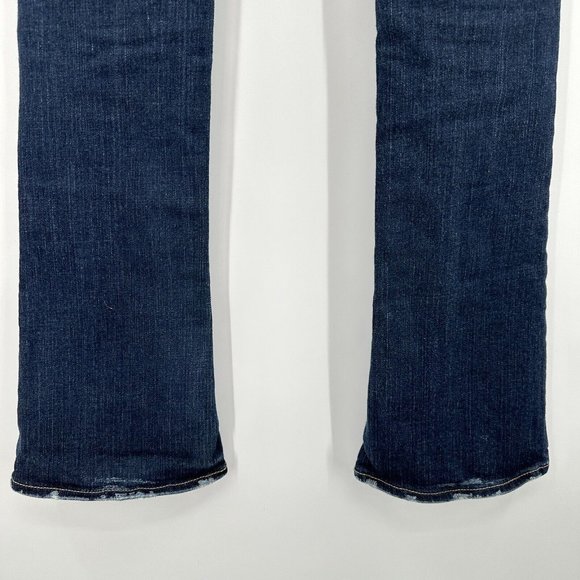 Original Moussy Vintage Dark Low Rise Bootcut Jean Size 26 RARE Embroidered Name - Picture 9 of 12